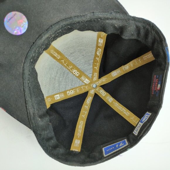 New Era 59Fifty Atlanta‎ Braves MLB Graffiti Logo Fitted Hat Black Size 7 3/8 - Picture 8 of 10